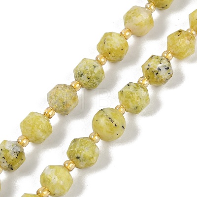 Natural Yellow Turquoise(Jasper) Beads Strands G-O201B-118F-1