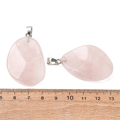 Natural Rose Quartz Pendants GG-K002-05K-1