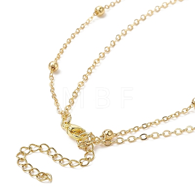 Brass Satellite Chains Double Layer Necklace NJEW-TA00073-1