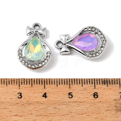 UV Plating Alloy Glass Pendants FIND-K032-12P-1