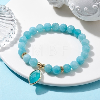 Natural Jade Stretch Bracelets BJEW-JB10092-02-1