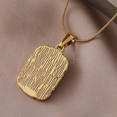 316 Surgical Stainless Steel Enamel with Imitation Pearl Rectangle with Flower Pendant Necklaces for Women ST9494-1