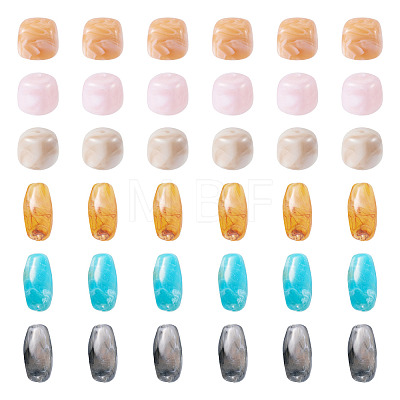 60Pcs 6 Colors Opaque Acrylic Beads OACR-TA0004-96-1