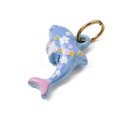 Printed 304 Stainless Steel Charms SA-CBA59B8-04C-G-1