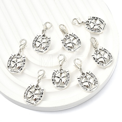 10Pcs Tibetan Style Alloy Pendant Decorations HJEW-YW00304-1