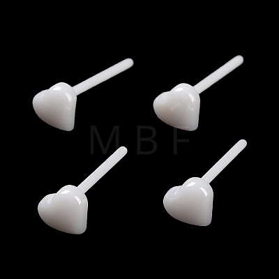 Hypoallergenic Bioceramics Zirconia Ceramic Heart Stud Earrings EJEW-Z023-08E-1