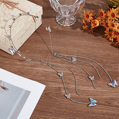 Zinc Alloy Rhinestone Hair Bands OHAR-WH20007-01B-P-1
