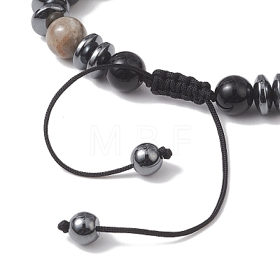 3Ocs Natural Mixed Gemstone Beads Braided Bead  Bracelets BJEW-JB13195-1
