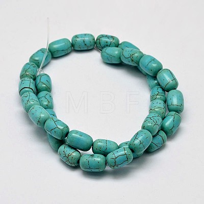 Dyed Barrel Synthetic Turquoise Beads Strands G-M142-05-1