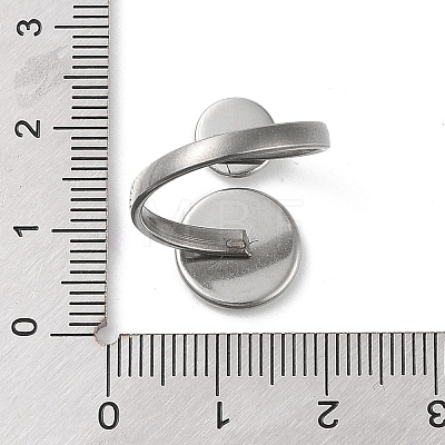 Non-Tarnish 304 Stainless Steel Open Cuff Ring Findings STAS-E124-05F-P-1