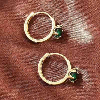 Brass Micro Pave Cubic Zirconia Hoop Earrings EJEW-P346-04G-01-1