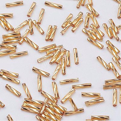 Glass Twisted Bugle Beads SEED-E002-5mm-822#-1