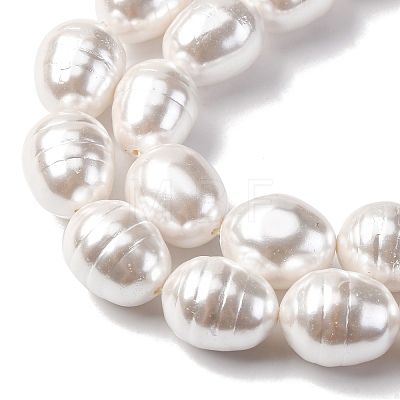 Electroplated Shell Pearl Beads Strands BSHE-H110-01-03-1