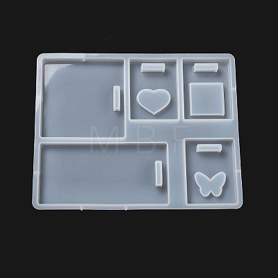 DIY Silicone Rectangle Badge Reel Pendant Molds DIY-G079-17-1