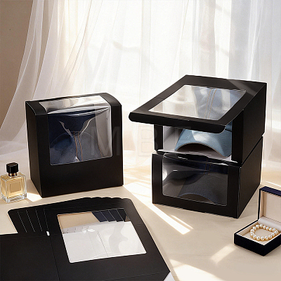 Paper Cap Hat Packing Boxes with Visible Window CON-WH0043-304A-1