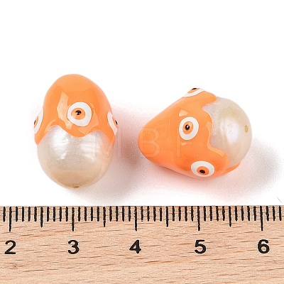 Natural Pearl Enamel Beads PEAR-G014-05C-1