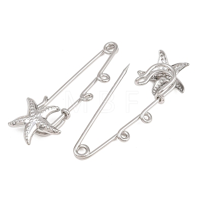 Starfish 304 Stainless Steel Safety Pins Brooch Findings SA-CBA098D-16I-P02-1
