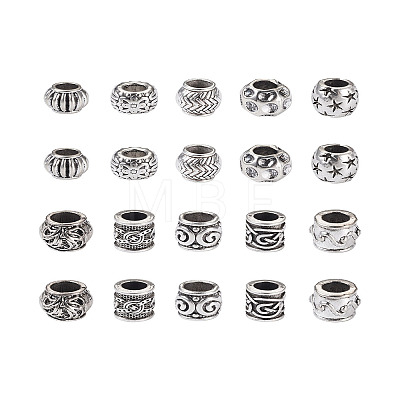 Craftdady 100Pcs 10 Style Tibetan Style Alloy European Beads FIND-CD0001-34-1