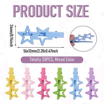 20Pcs Iron Alligator Hair Clips PHAR-TADJ0001-07-1