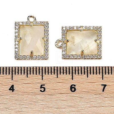 Natural Lemon Quartz Faceted Rectangle Pendants G-I375-05G-11-1