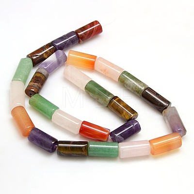 Natural & Synthetic Mixed Gemstone Beads Strands G-L166-09-1