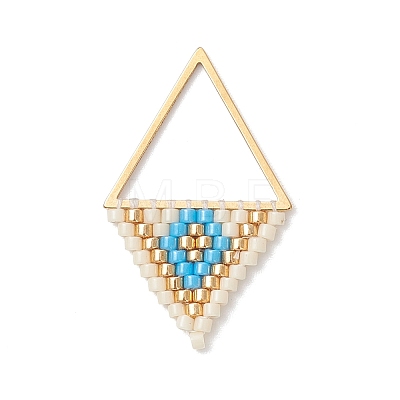 MIYUKI Glass Seed Beaded Rhombus Pendants PALLOY-MZ01127-1