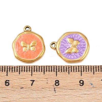 304 Stainless Steel Enamel Pendants STAS-P425-01G-10-1