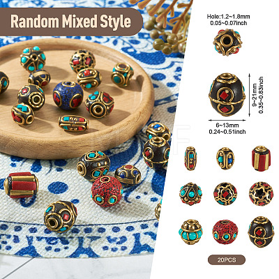 Handmade Tibetan Style Beads TIBEB-TAC0003-01-1