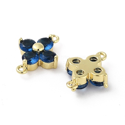 Rack Plating Brass Pave Cubic Zirconia Connector Charms KK-H474-20G-03-1