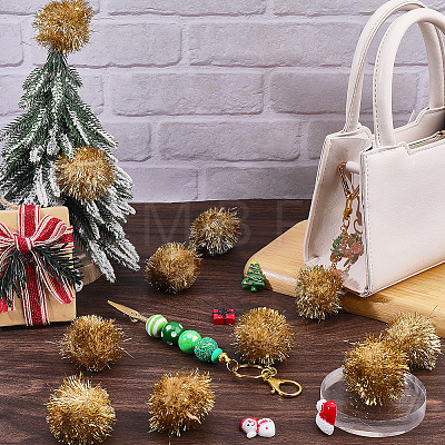 32Pcs Faux Fur Soft Sequins Pompom Ball DIY-SC0033-96A-1