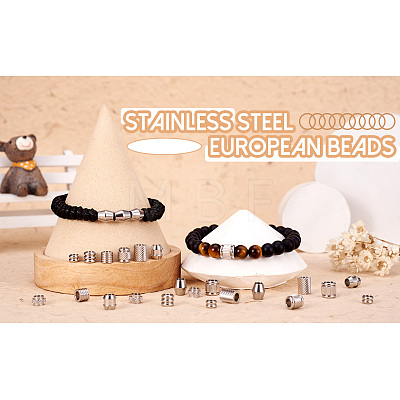  90Pcs 9 Styles 201 Stainless Steel European Beads STAS-TA0001-99-1