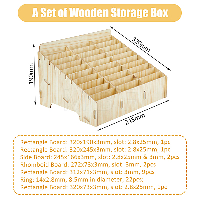 30 Compartments Wooden Cell Phones Storage Box ODIS-WH0038-80A-1