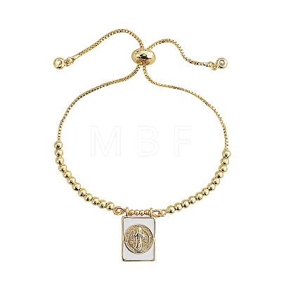 Adjustable Brass Box Chain Slider Bracelets GV3572-1