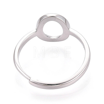Adjustable 925 Sterling Silver Blank Oval Bezel Ring Settings STER-T008-93P-1