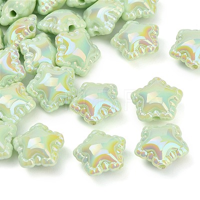 Plating Opaque Acrylic Beads AC-CBA0766-01B-1