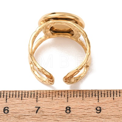 Hammered 304 Stainless Steel Cuff Ring Components SA-CBAC0DF-02D-G-1