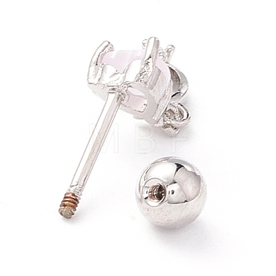 Heart & Moon Cubic Zirconia Dangle Stud Earrings EJEW-A065-15P-1