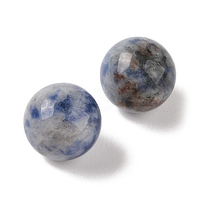 Natural Blue Spot Jasper No Hole Sphere Beads G-K353-04B-14-1