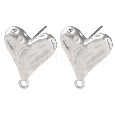 Rhodium Plated 925 Sterling Silver Stud Earrings Findings STER-K176-23P-1