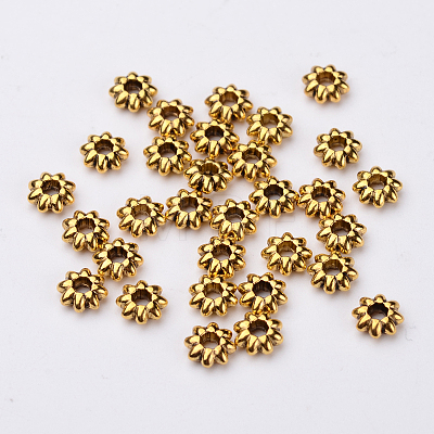 Tibetan Style Alloy Flower Spacer Beads LS-TIBEB-0885-AG-LF-1