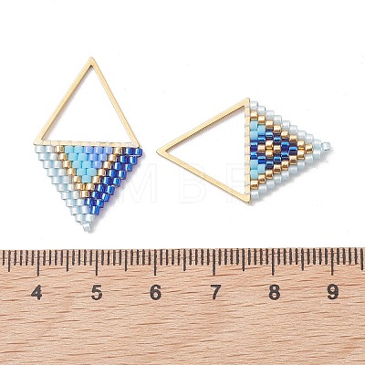 5Pcs 5 Styles Glass Seed Bead & 304 Stainless Steel Pendants PALLOY-MZ01309-1