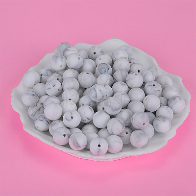 Round Silicone Focal Beads SI-JX0046A-63-1