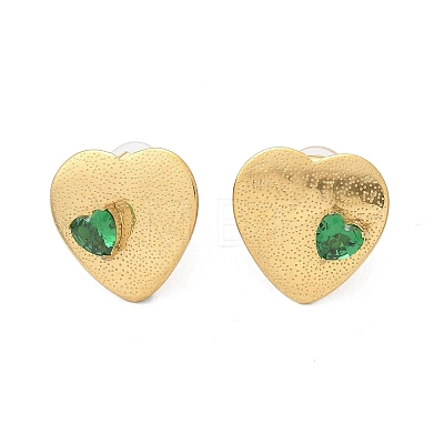 Brass & Glass & Plastic Stud Earrings EJEW-D302-03G-01B-1