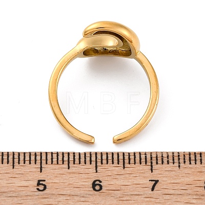 304 Stainless Steel Open Cuff Rings for Women RJEW-M060-01G-03-1