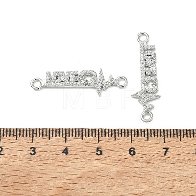 SHEGRACE Brass Micro Pave Clear Cubic Zirconia Connector Charms XGRQ3D373-494P-1