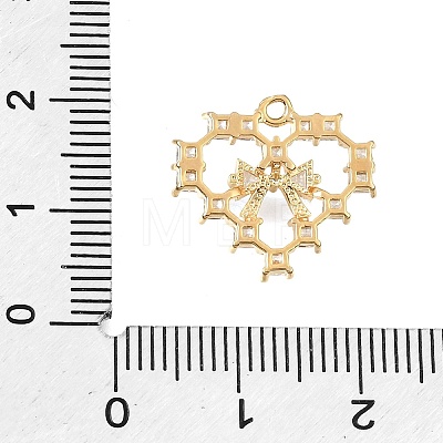 Brass Micro Pave Clear Cubic Pendants CU-CBA1682-06F-G-1