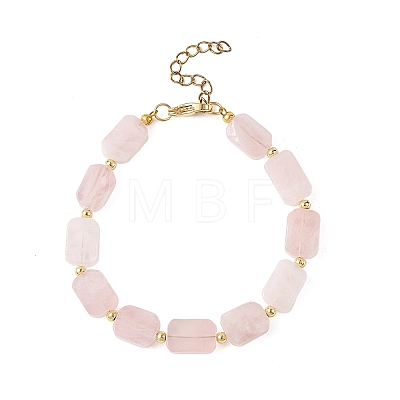 Natural Madagascar Rose Quartz Beaded Bracelets for Women BJEW-JB14156-03-1