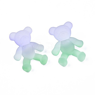 1-Hole Transparent Spray Painted Acrylic Buttons BUTT-N020-001-B03-1