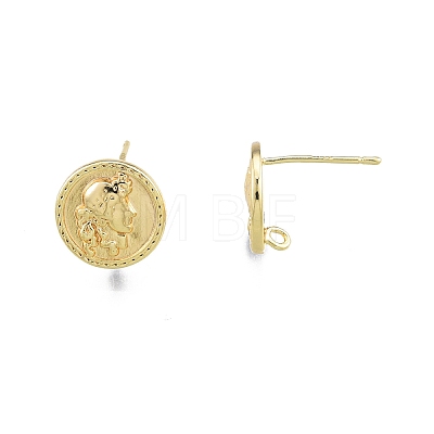 Brass Stud Earring Findings KK-G437-13G-1