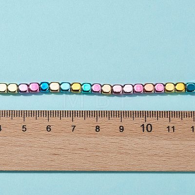 Rainbow Color Electroplate Non-magnetic Synthetic Hematite Beads Strands G-FS0001-91-1